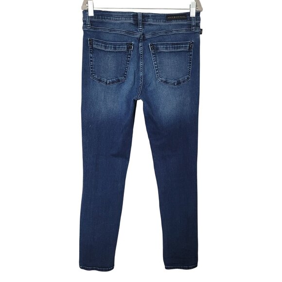 Rock & Republic Distressed Skinny Jeans Womens Size 14 M Blue Denim - Picture 2 of 10